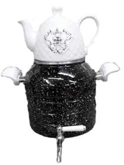 کتری لعابی 6 لیتری شیر دار با قوری