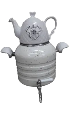 کتری لعابی 6 لیتری شیر دار با قوری