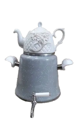 کتری لعابی 6 لیتری شیر دار با قوری