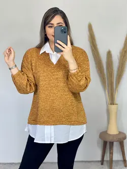 بلوز یقه دار نیکا کد 7053