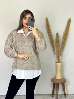 بلوز یقه دار نیکا کد 7053