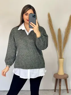 بلوز یقه دار نیکا کد 7053