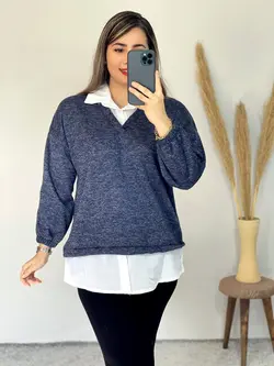 بلوز یقه دار نیکا کد 7053