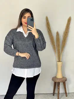 بلوز یقه دار نیکا کد 7053