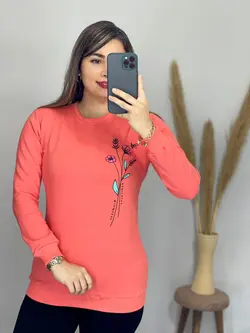 بلوز سر سینه چاپی شقایق کد 7054