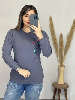 بلوز سر سینه چاپی شقایق کد 7054