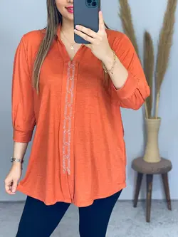 تونیک یقه دار نگین کد 7064