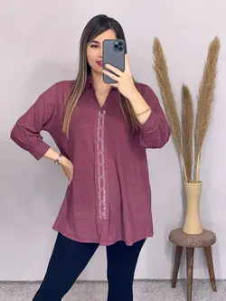 تونیک یقه دار نگین کد 7064