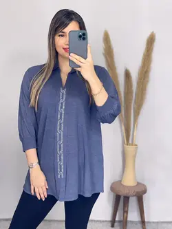 تونیک یقه دار نگین کد 7064