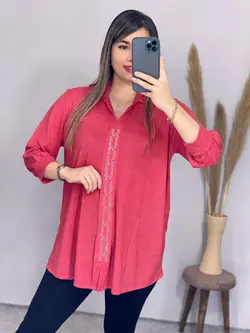 تونیک یقه دار نگین کد 7064