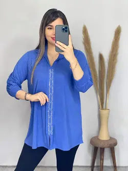 تونیک یقه دار نگین کد 7064