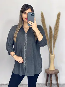 تونیک یقه دار نگین کد 7064