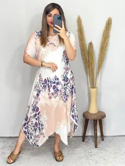 پیراهن حریر آستردار کد 4076