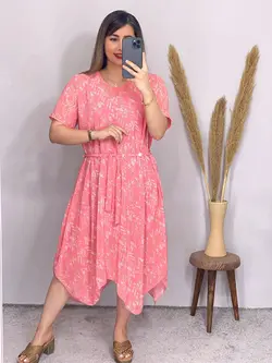 پیراهن حریر آستردار کد 4077