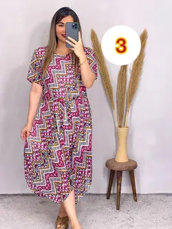 پیراهن حریر آستردار کد 4077