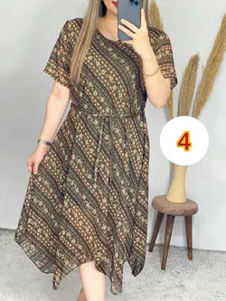 پیراهن حریر آستردار کد 4077