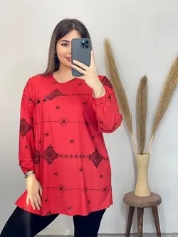 بلوز سه دکمه طرحدار کد 7078