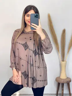 بلوز سه دکمه طرحدار کد 7078