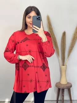 بلوز سه دکمه طرحدار کد 7078