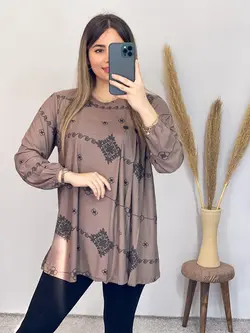 بلوز سه دکمه طرحدار کد 7078