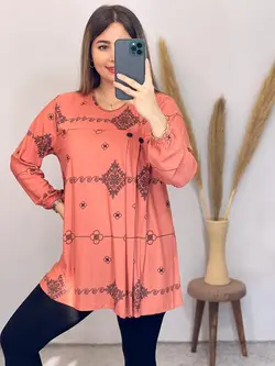 بلوز سه دکمه طرحدار کد 7078