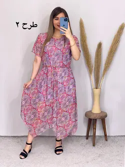 پیراهن حریر آستردار کد 4083