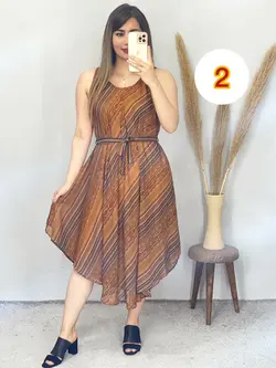 پیراهن حریر آستردار حلقه ای کد 4085