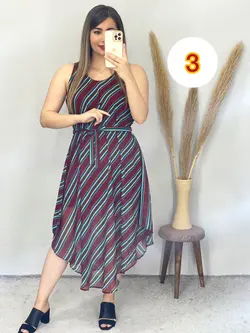 پیراهن حریر آستردار حلقه ای کد 4085