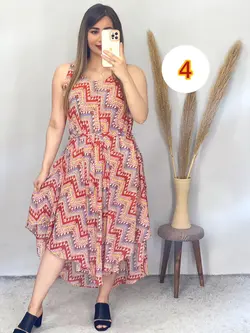 پیراهن حریر آستردار حلقه ای کد 4085