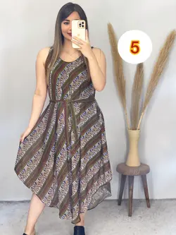 پیراهن حریر آستردار حلقه ای کد 4085