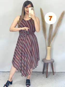 پیراهن حریر آستردار حلقه ای کد 4085