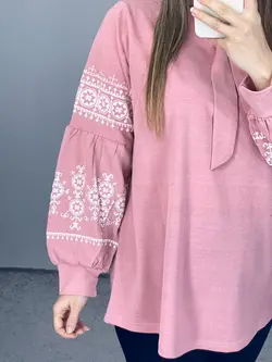 بلوز آستین طرحدار یقه کراواتی کد 7081