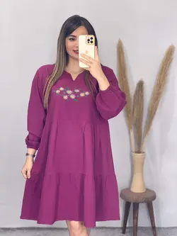 پیزاهن مانتویی طرح بابونه کد 4086