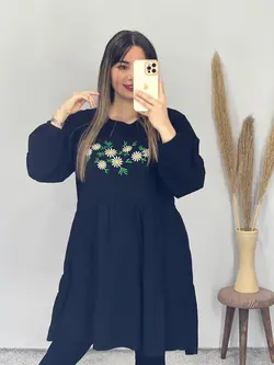 پیزاهن مانتویی طرح بابونه کد 4086