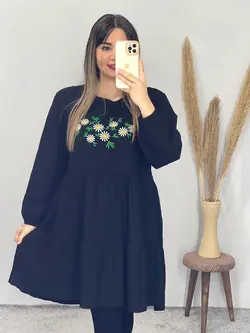 پیزاهن مانتویی طرح بابونه کد 4086