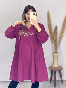 پیزاهن مانتویی طرح بابونه کد 4086