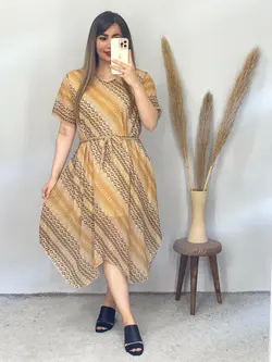 پیراهن حریر آستردار کد 4087