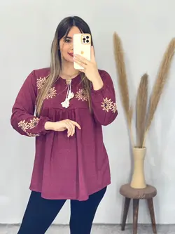 بلوز طرحدار منگوله دار کد 7082