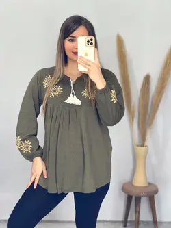 بلوز طرحدار منگوله دار کد 7082