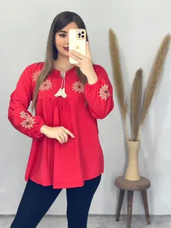 بلوز طرحدار منگوله دار کد 7082