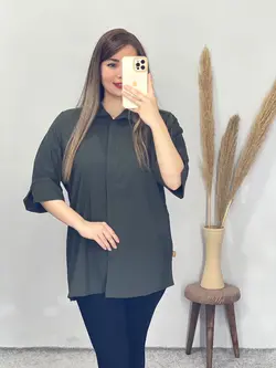 شومیز  مانتویی دکمه دار تینا کد 3262