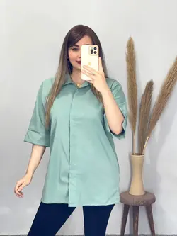 شومیز  مانتویی دکمه دار تینا کد 3262