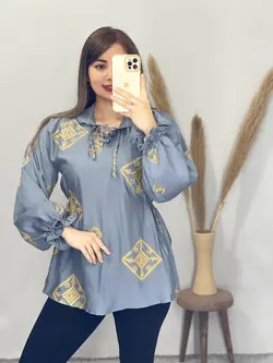 شومیز یقه بندی یاسمن کد 3263