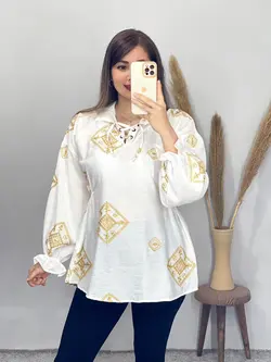 شومیز یقه بندی یاسمن کد 3263