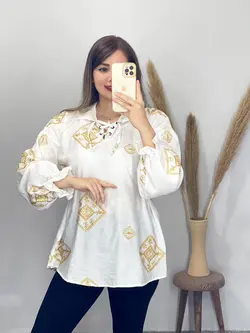 شومیز یقه بندی یاسمن کد 3263