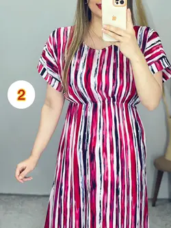 پیراهن نخی راه راه کد 4093