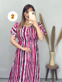 پیراهن نخی راه راه کد 4093