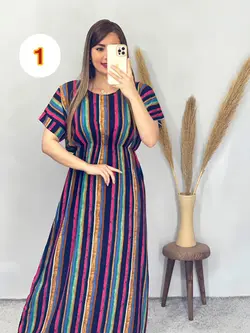 پیراهن نخی راه راه کد 4093