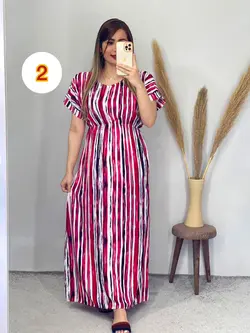 پیراهن نخی راه راه کد 4093