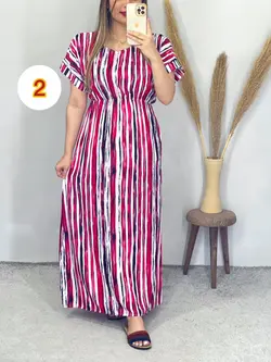 پیراهن نخی راه راه کد 4093